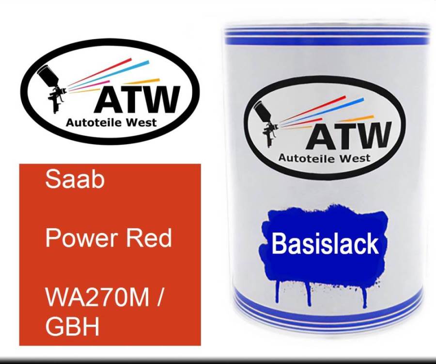 Saab, Power Red, WA270M / GBH: 500ml Lackdose, von ATW Autoteile West.